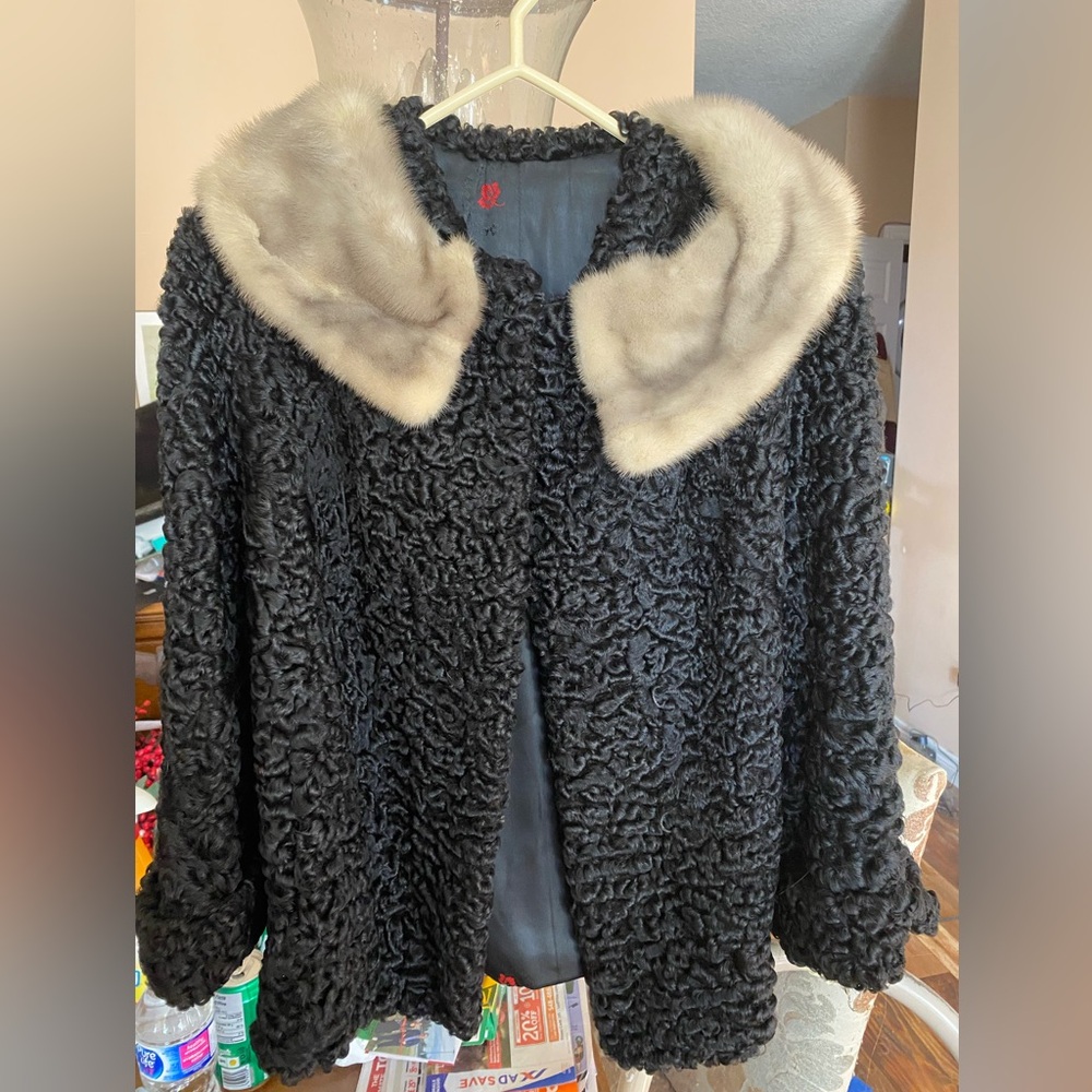 1950s Persian Lambswool Coat / SmallVintage Swing Coat